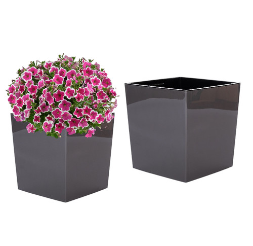 Blumenkübel eckig hochglanz - eckig,