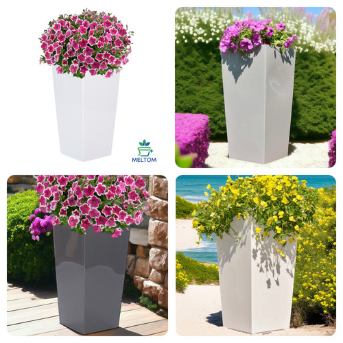 Blumenkübel eckig hochglanz - blumenkübel, 6