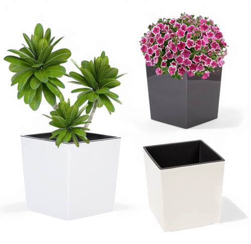 Blumenkübel eckig hochglanz - eckig,