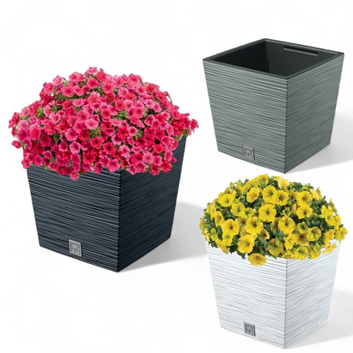 Blumentopf eckig rillen - blumentopf,