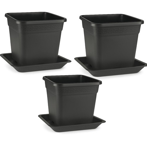 3er set pflanztopf viereckig - pflanztopf,