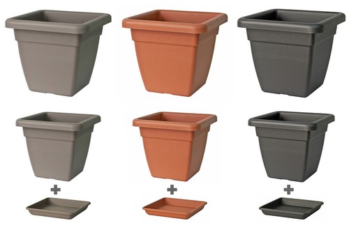 Blumenkübel eckig mit - in, und